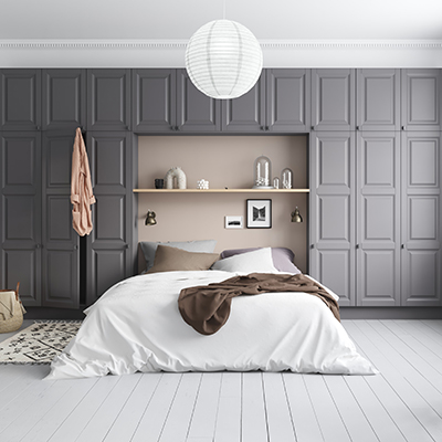 aubo rum garderobeskabe i soveværelse i grå