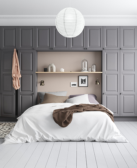 aubo rum garderobe i soveværelse i toscana grå